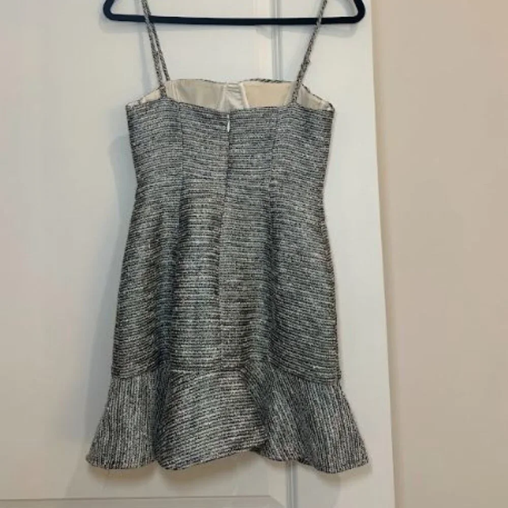 Lovers + Friends Aubrey Metallic Tweed Ruffle Hem Mini Dress Size XS
